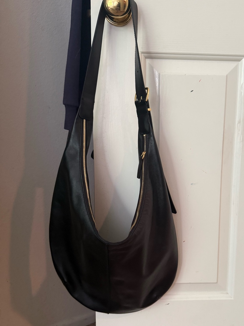 Madewell Black Leather Hobo Shoulder Bag